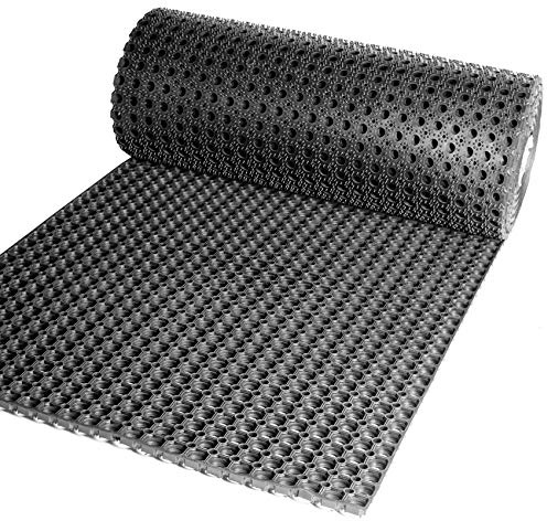 Anro - Tapis annulaire en caoutchouc - Motif nid d'abeille - Perforé, robuste et anti-saleté - Épaisseur : 22 mm - Dimensions : 60 x 100 cm