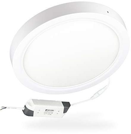 Plafón Downlight Lámpara de Techo Redondo LED 24W 4200K 1860 Lumen IP20 Superficie para Cocina Sala de estar Dormitorio Pasillo Comedor (4200K, 24W)