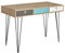 HOMCOM Moderner Schreibtisch mit 3 mehrfarbigen Schubladen aus Holz und Metall, Schreibtisch im nordischen Stil für Schlafzimmer und Büro, 110x50x77,5cm