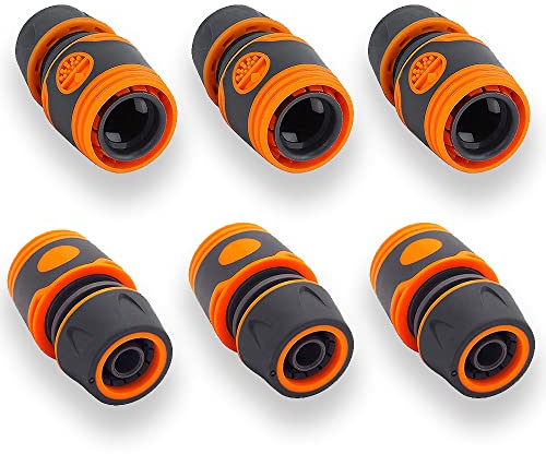 SoundZero 6 Stück 1/2 Schlauchverbinder, Anschluss Schlauchkupplung Wasserhahn, Gartenschlauch Schlauchverbinder Hose Quick Connector für Rohr Verbinden Gartengerät SchläucheSchlauchkupplung