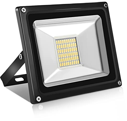 papasbox LED Strahler 12V, 30W LED Fluter Superhell 2400LM Strahler Außen Flutlicht 3000K Warmweiß, IP65 Wasserdicht Scheinwerfer für Garten, Hof, Terrasse, Quadrat, Fabrik