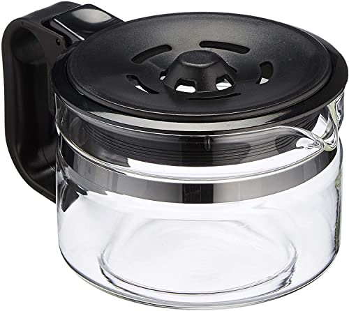 MGE - Jarra de Café Apta para Microondas - Jara de Café para Cafeteras - Tetera de Cristal Térmico - Jarra Melita con Tapa - Blanco o Negro - 1000 mL
