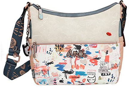 Anekke Damentasche Große Umhängetasche Schultertasche aus Kunstleder mit 1 Griff Reißverschluss Fun & Music Kollektion Damenzubehör und Accessoires 32 x 25 x 12 cm
