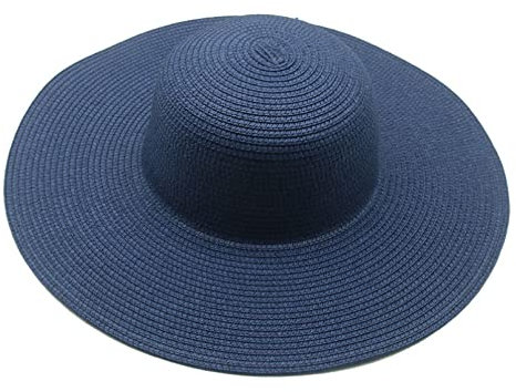 WLLLTY Chapeau de paille pour femme et homme - Chapeau d'été rond à large bord - Protection solaire pour la plage