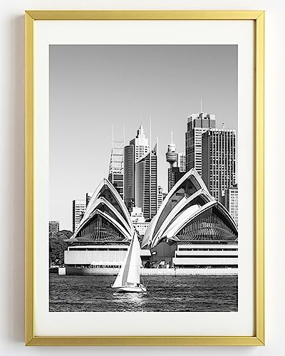 Genérico Cadre photo en aluminium, 30 x 40 cm, aluminium doré