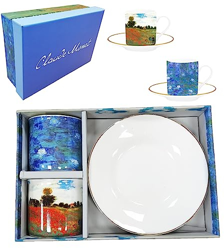 Monet - Stellen Sie 2 Tassen in einer reutlisierbaren Geschenkbox ein