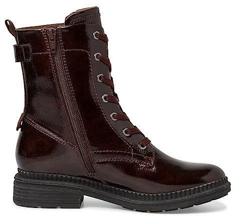 Jana Damen Sneaker hoch mit Schnürsenkeln und Reißverschluss Weite H Mehrweite, Braun (Copper Patent), 39 EU