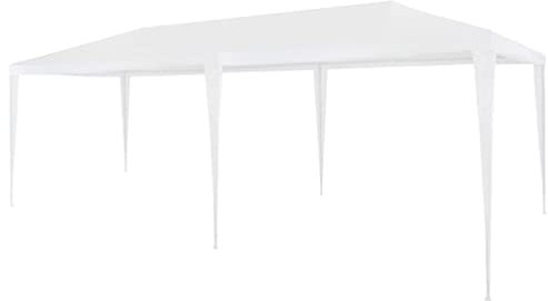 HOMIUSE Partyzelt Weiß Pavillon Faltpavillon Pavillion Grillpavillon Verkaufsstand Gartenpavillon Gartenlaube Party Zelt Groß Bierzelt Faltzelt Pavillion Klappbar Faltbar Grill Pavillions 3x6 m PE