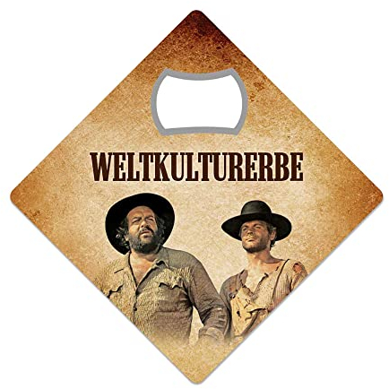 Blechwaren Fabrik Braunschweig GmbH - Bud Spencer & Terence Hill Kult-Magnetöffner - 9x9 cm - Metall - Flaschenöffner