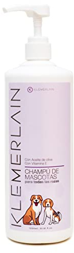 Klemerlain Shampoo für Hunde und Katzen | 200 ml | Für alle Rassen | Tiefenreinigung, Feuchtigkeitspflege & Geschmeidigkeit | Erleichtert das Entwirren mit Olivenöl & Vitamin E