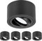 TEVEA Premium Aufbauspot Deckenleuchte Flach | Led Modul 230V 5W austauschbar | Deckenspot auch fürs Bad | 5er Pack (Schwarz - Warmweiß)