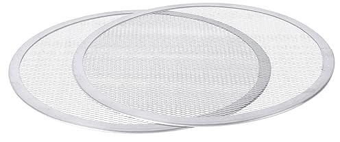 Argon Tableware 12 Inch Mesh Pizza Screens - 2 Pack - Non-Stick Metal Aluminium Pizza Trays Round Oven Cooking Baking Pan for Oven, Home, Restaurant