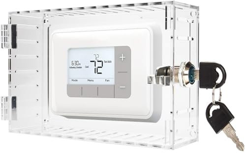 Thermostat Lock Box with Key Thermostat Cover Universal Thermostat Lock Box Clear Large Thermostat Guard for Wall Thermostats for All Type Thermostat 6.3''*4.72''*2.2'' or Smaller