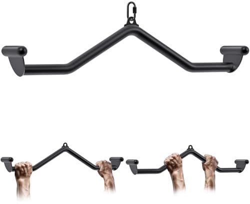 Kipika LAT Pull Down Bars Cable Machine Attachment, Rowing T-bar V-bar Set, Back Strength Training Handle Grips for Cable Machine Rowing Machine, 12 20 24 28 32 Five Sizes