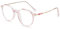 VEVESMUNDO Blaulichtfilter Lesebrillen Metall Groß Rund Nerdbrille Anti Blaulicht Brillen Damen Herren +0.5,+1.0,+1.5,+2.0,+2.5,+3.0,+3.5,+4.0 (1 Stück Transparent Rosa, 1.0)