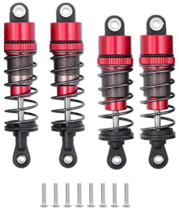 JOYSOG RC Stoßdämpfer, Metall Öl Druck Stoßdämpfer für MJX 1/14 14210 RC Stoßdämpfer Dämpfer Upgrade Teile (Rot)
