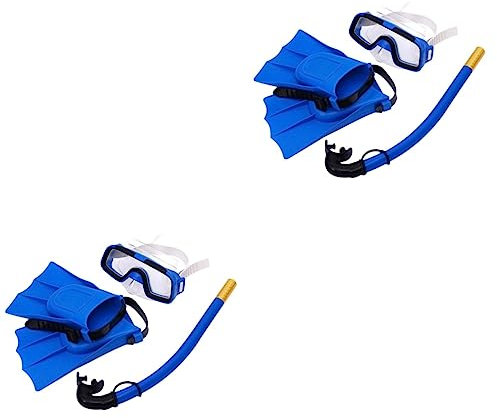 YARNOW 2pcs Boy Girl Diving Glasses Set Snorkeling Mask Flippers Silicone Diving Mask for Boys and Girls Family Holiday