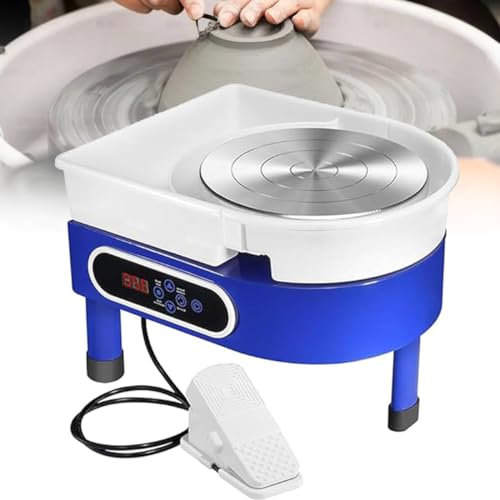 Four électrique pour potier, plateau rotatif à commande tactile et à pédale, évier amovible, four pour céramique, argile et poterie, artisanat d'art,250W-Dualcontrol