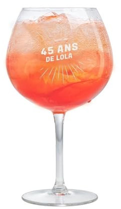 CADEAUX.COM - Verre Spritz Personnalisable pour Femme de 45 ans - Verre Spritz Personnalisé - Message Personnalisable - Cadeau Anniversaire - Cadeau Femme