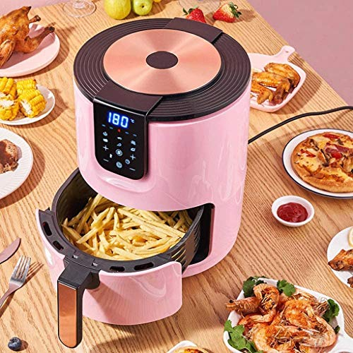 Friggitrice ad aria calda, grande capacità da 3,5 litri, friggitrici elettriche da 1400 Watt, forno e meno fornello per arrostire, touchscreen digitale a LED (Rosa)