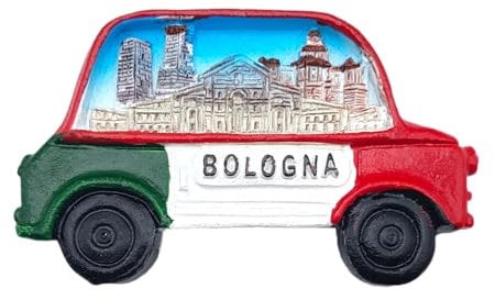 3D Vintage Fridge Magnet Italy Flag, Fridge Magnet, Scooter Car Decoration Bologna for Magnetic Board, Home and Kitchen, Office