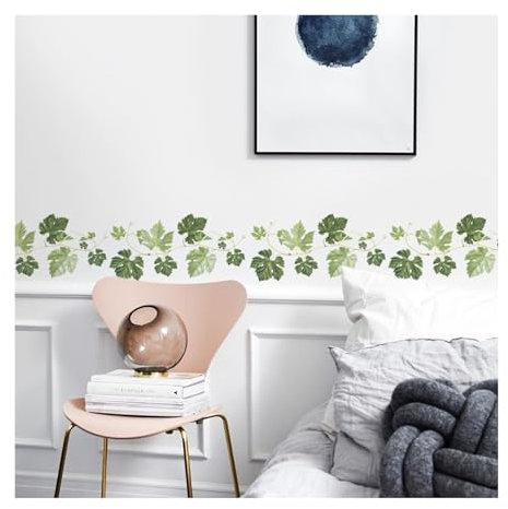 Vokowin 580cm Ivy Wall Stickers, Reusable Plant Decals, Peel and Stick Nature Wall Decoration for Living Room and Bedroom, Self Adhesive Foliage Murals for Home, Kitchen Decoration (K468-1)