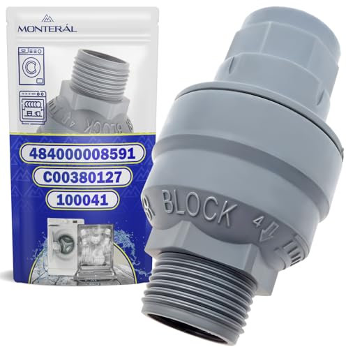 Valvola di Sicurezza per i Tubi di Lavastoviglie e Lavatrice con Codice Originale 484000008591 C00380127 per Whirlpool per Indesit per Bauknecht - Garanzia di 10 Anni - MONTERAL
