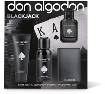 Set Black Jack Don Baumwolle für Herren, Mini, inkl. Black Jack Duft, 30 ml, Duschgel, 75 ml, Deo-Spray, 100 ml und Metall-Kartenhalter