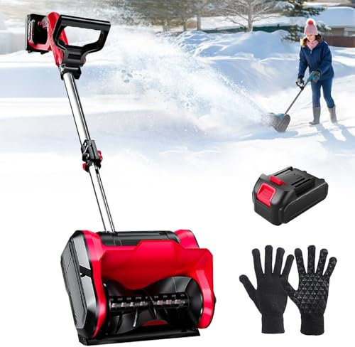 moupeaktain Elektrische Schneeschaufel, Kabellos, 12.6-Schneeschaufel Für Einfahrten, Schneefräse Mit Verstellbarem Griff / 4ah-Akku/Ladegerät, Für Terrassendeck