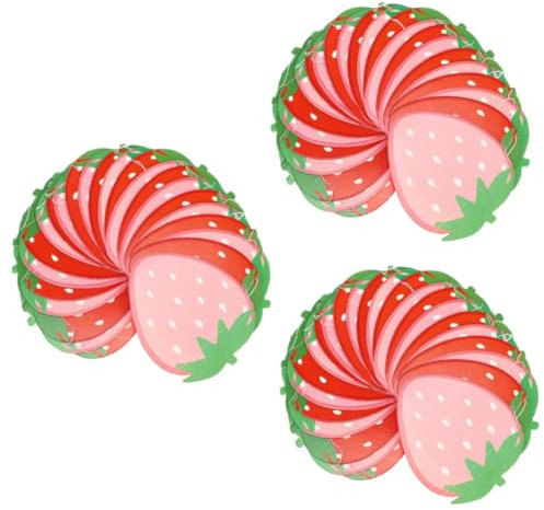 3 Sätze Papierschnur Obstdekorationen Für Partys Erdbeerschild Erdbeerdekor Fraise Getrocknete Erdbeeren Erdbeerbanner Fruchtparty Erdbeer-aufkleber Beerenbanner 4 Stück * 3 Abaodam