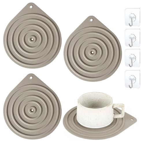 4 Pcs Plate Warmer, Multi-Purpose Microwave Plate Warmers for Warming Dinner, Heat Resistant Silicone Food Warmers Non-Slip Microwave Silicone Mats Insulation Pad Ideal for Kitchen Oven Dinner Cooking