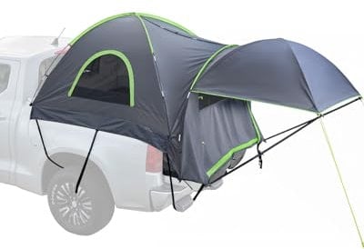 VEVOR Pickup Truck Tent, Fits 8.0-8.2 ft Truck Tents for Camping, Waterproof PU2000 2-3 Person Sleeping Truck Bed Tent, Sturdy Truck Bed Camper Shell with Expandable Awning, Rainfly, Storage Bag