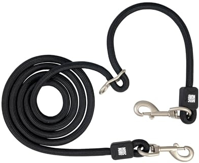 Max & Molly Multifunktions Tauleine Hund, Matrix 2.0, Schwarz/L, 2m stufenlos verstellbare Leine mit 2 Karabinern, stylische Hundeleine aus Nylon - Komfort für Dich und deinen treuen Begleiter