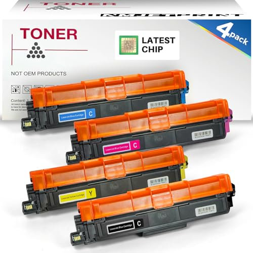 NMJETPRINT TN247 Tonerkartusche Kompatibel mit Brother TN-247 TN 243 TN-243CMYK Toner für Brother DCP L3550CDW L3550CDW MFC-L3730CDN HL-L3230CDW MFC-L3750CDW HL-L3210CW MFC-L3770CDW (Farbe, 4 Stück)