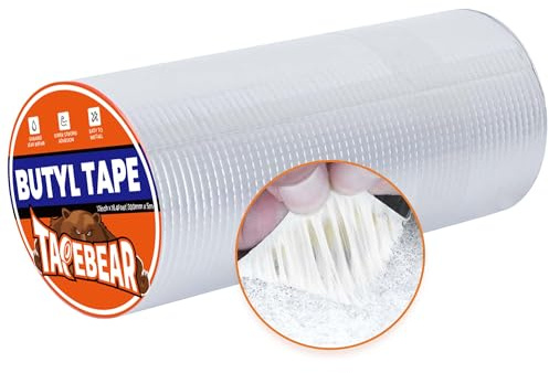 TAPEBEAR Alu Butylband 300mm x 5m, wasserfest, für Dach, Fenster, Rohr | Silikon, EPDM, Reparatur, Außenbereich