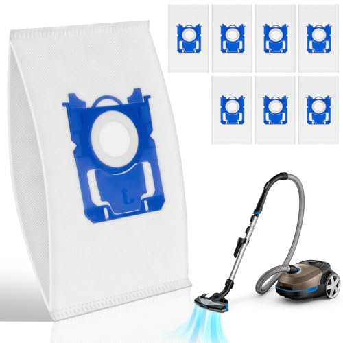 BTBHIHO Lot de 8 sacs d'aspirateur en tissu non tissé, retient la poussière en toute sécurité dans l'aspirateur, modèle compatible Philips Fc8021/03
