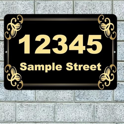 Plaque Numéro de Maison Personnalisée en Aluminium – Résistante aux Intempéries – Pour Rue, Mur, Porte ou Boîte aux Lettres