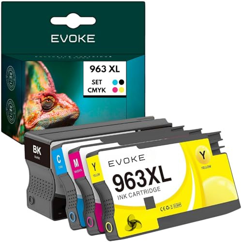 EVOKE 963 XL Patronen Set kompatibel zu HP 9010e 9012e 9014e 9015e 9019e 9020 9022e 9023 9025e (CMYK Set) 7340 Seiten 125ml
