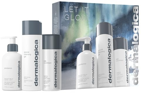 Dermalogica Let It Glow Set - Trio Double Cleaning + Iconic Peeling - Reinigt gründlich, entfernt Unreinheiten und hellt die Haut auf.