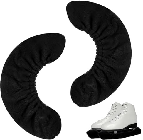 YAZWUR 1 Paio di Protezioni per Lame per Pattini da Ghiaccio, Coprilama Elastici e Copri Lama per Pattini Ghiaccio, Paralame Pattini da Ghiaccio, Accessori per Donna, Uomo e Bambino (Nero)