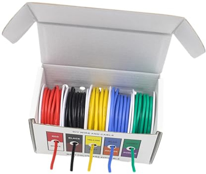 De 5 cables de cobre flexibles Cable de conexión eléctrica resistente a altas temperaturas de 5 colores resistente calor para modelos de alambre trenzado