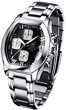 FIREFOX NEBUKADNEZAR FFS175-102b schwarz Damenuhr Armbanduhr Chronograph massiv Edelstahl Sicherheitsfaltschließe wasserdicht Laufwerk Miyota OS10