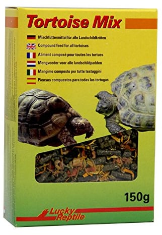 Lucky Reptile Mix Tortoise 150g Riche en Fibres brutes - granulés d'herbes de Prairie avec Morceaux de Carottes & Fleurs de Calendula - pour Toutes Les Tortues & Reptiles herbivores