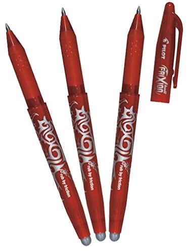 Pilot Frixion Tintenroller (radierbar) 3 Stück Conipa-Set | Verschiedene Farben zur Auswahl (Rot)