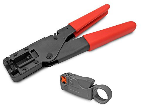 ARLI Kompressionszange inkl. Abisoliermesser F-Kompressionsstecker