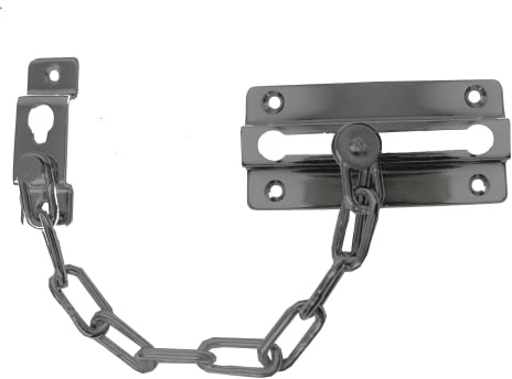 UAP Door Chain - Sliding Door Chain for Front Door, Security Door Lock Safety Chain, Anti Theft Door Latch for UPVC Door, Door Limiter (Satin Chrome)
