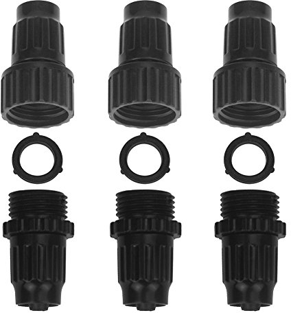 3Sets of Connectors for Garden Water Hose Expanding Hose Female Male Repair Kit