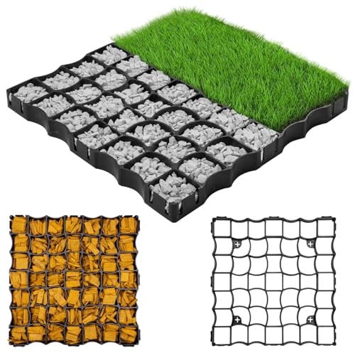 Rasengitter Rasenplatten Paddockplatten Rasenwaben Reitplatzbau Gehwegplatten 50x50x2,5 cm (28 Stück (7 m2)) von rg-vertrieb