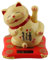 Superfreak Glückskatze - Maneki-Neko - Winkekatze auf Podest 7,5cm - beige