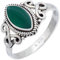 mantraroma Ring Silber 925 Damen grünen Onyx Edelstein grün ausgefallen verspielt